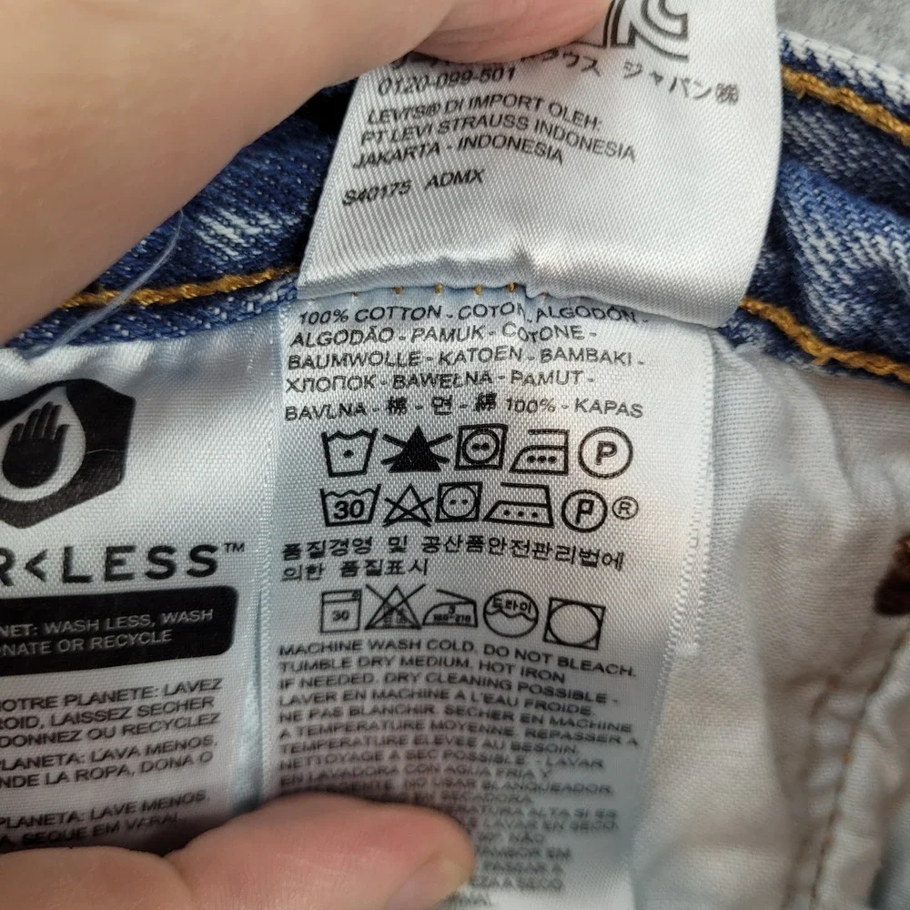 Levi Strauss & Co. 501 Original Fit Jeans Mens 40x30 Blue Acid Wash Button Fly